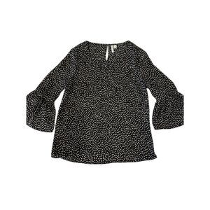 Elle Polka Dot Blouse with Ruffle Flare Sleeves XS P2P 18